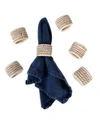 Artifacts Trading Company Artifacts Rattan 6-piece Oval Napkin Ring Set In Off-white