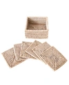 Artifacts Trading Company Artifacts Rattan Square Coasters In Off-white