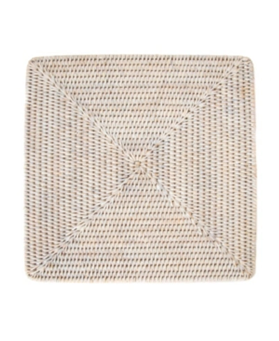 Artifacts Trading Company Artifacts Rattan Square Placemat In Off-white