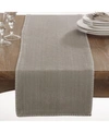 Saro Lifestyle Celena Collection Whip Stitched Design Cotton Table Runner In Taupe