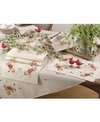 SARO LIFESTYLE EMBROIDERED ORNAMENT HOLIDAY LINEN BLEND TABLE RUNNER, 16" X 72"