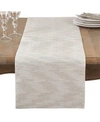 Saro Lifestyle Metallic Woven Glam Table Runner In Silver