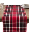 SARO LIFESTYLE JARRET COLLECTION CLASSIC PLAID DESIGN COTTON TABLE RUNNER