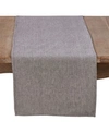 Saro Lifestyle Cotton Table Runner In Solid Grey In Heather Gr