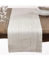 Saro Lifestyle Shimmering Woven Cotton Table Runner In White