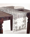 Saro Lifestyle Hand Beaded Design Table Runner, 16" X 72" In Pewter
