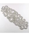 Saro Lifestyle Rosalind Collection Beaded Design Table Runner In Silver