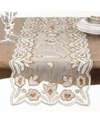 Saro Lifestyle Hand-beaded Table Runner In Gold