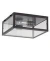 Jonathan Y Grayson 12" Metal/glass Led Flush Mount In Black