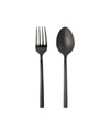 Fortessa Arezzo Brushed Black 2pc Serving Set In Brushed Black Stainless Steel
