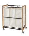 Trinity 3 Bag Laundry Cart In Bronze