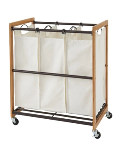 Trinity 3 Bag Laundry Cart In Bronze