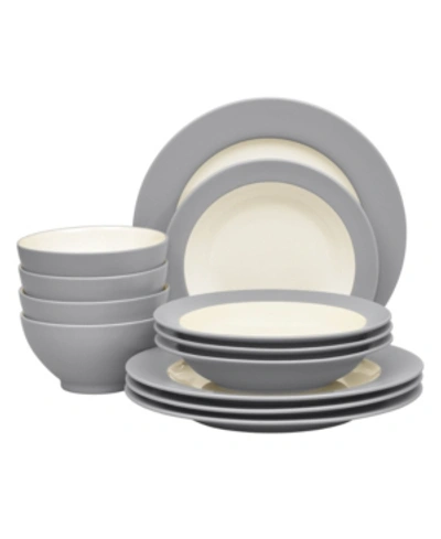 Noritake Colorwave Rim 12-piece Dinnerware Set In Slate