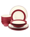 Noritake Colorwave Coupe 12-piece Dinnerware Set, Service For 4 In Raspberry