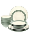 Noritake Colorwave Coupe 12-piece Dinnerware Set, Service For 4 In Green