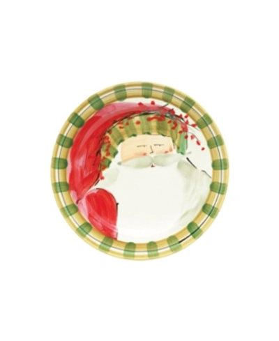 Vietri Old St. Nick Stripe Salad Plate In White