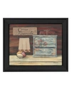 TRENDY DECOR 4U CLEAN TOWELS BY PAM BRITTON, PRINTED WALL ART, READY TO HANG, BLACK FRAME, 13" X 16"