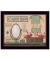 Trendy Decor 4u Country Bath By Pam Britton, Printed Wall Art, Ready To Hang, Black Frame, 18" X 14" In Multi