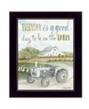 TRENDY DECOR 4U GOOD DAY, ANTIQUE FORD TRACTOR BY CINDY JACOBS, READY TO HANG FRAMED PRINT, BLACK FRAME, 14" X 18"