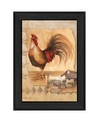 TRENDY DECOR 4U ROOSTER MONTAGE II BY DEE DEE, PRINTED WALL ART, READY TO HANG, BLACK FRAME, 15" X 11"