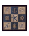 Trendy Decor 4u Coastal Collage I By Debbie Dewitt, Printed Wall Art, Ready To Hang, Black Frame, 14" X 14" In Multi