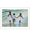 Trendy Decor 4u Running On The Beach By Georgia Janisse, Printed Wall Art, Ready To Hang, White Frame, 14" X 10" In Multi