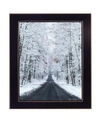 Trendy Decor 4u All Roads Lead Home Winter Lane By Lori Deiter, Ready To Hang Framed Print, Black Frame, 14" X 18" In Multi