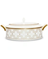 Noritake Trefolio Gold Covered Vegetable Bowl, 67 Oz. In Gold