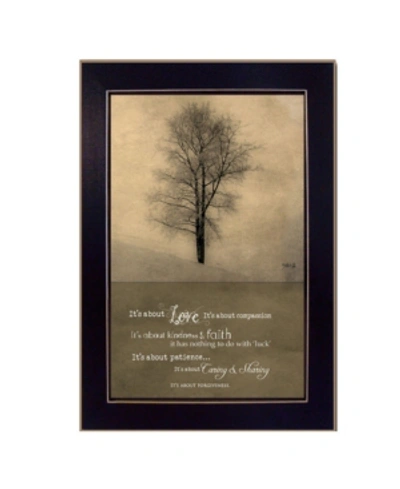Trendy Decor 4u Its All About Love By Marla Rae, Printed Wall Art, Ready To Hang, Black Frame, 14" X 10" In Multi