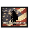 Trendy Decor 4u Bless Our Firefighters By Marla Rae, Printed Wall Art, Ready To Hang, Black Frame, 18" X 14" In Multi