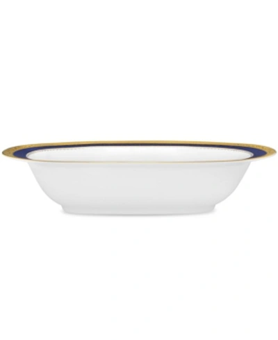 Noritake Odessa Cobalt Gold Oval Vegetable Bowl, 24 Oz. In Dark Blue