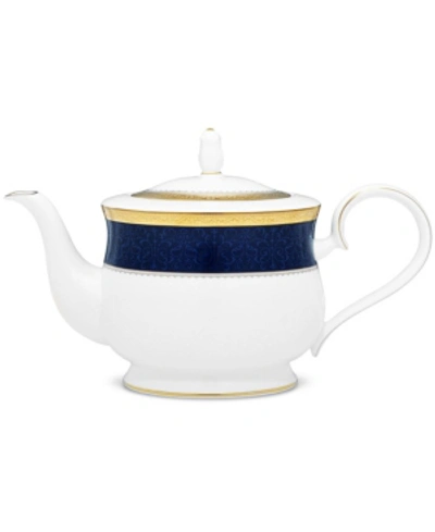 Noritake Odessa Cobalt Gold Tea Pot, 43 Oz. In Dark Blue