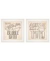 Trendy Decor 4u Soak Unwind 2-piece Vignette By Deb Strain, White Frame, 15" X 15" In Multi