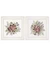 Trendy Decor 4u Floral Spray I Ii 2-piece Vignette By Cindy Jacobs, White Frame, 15" X 19" In Multi