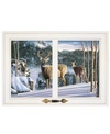 TRENDY DECOR 4U MORNING VIEW DEER BY KIM NORLIEN, READY TO HANG FRAMED PRINT, WHITE WINDOW-STYLE FRAME, 21" X 15"