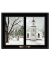 TRENDY DECOR 4U I HEARD THE BELLS ON CHRISTMAS DAY BY BILLY JACOBS, READY TO HANG FRAMED PRINT, BLACK WINDOW-STYLE F