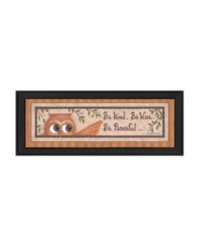 Trendy Decor 4u Wise Owl By Mary June, Printed Wall Art, Ready To Hang, Black Frame, 8" X 20" In Multi