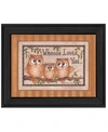 TRENDY DECOR 4U WHOOOO LOVES YOU BY MARY JUNE, PRINTED WALL ART, READY TO HANG, BLACK FRAME, 18" X 14"