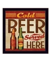 TRENDY DECOR 4U COLD BEER SERVED HERE BY MOLLIE B., PRINTED WALL ART, READY TO HANG, BLACK FRAME, 14" X 14"
