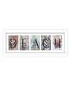 TRENDY DECOR 4U BEACH BY ROBIN-LEE VIEIRA, PRINTED WALL ART, READY TO HANG, WHITE FRAME, 20" X 8"