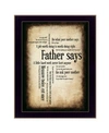 TRENDY DECOR 4U FATHER SAYS BY SUSAN BOYLE, PRINTED WALL ART, READY TO HANG, BLACK FRAME, 14" X 20"