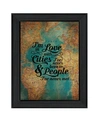 TRENDY DECOR 4U CITIES AND PEOPLE BY SUSAN BALL, PRINTED WALL ART, READY TO HANG, BLACK FRAME, 15" X 19"