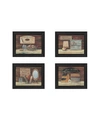 TRENDY DECOR 4U BATHROOM I COLLECTION BY PAM BRITTON, PRINTED WALL ART, READY TO HANG, BLACK FRAME, 13" X 16"