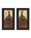 Trendy Decor 4u Peacock Collection By John Jones, Printed Wall Art, Ready To Hang, Black Frame, 22" X 20" In Multi