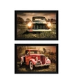 TRENDY DECOR 4U VINTAGE-LIKE TRUCKS COLLECTION BY ROBIN-LEE VIEIRA, PRINTED WALL ART, READY TO HANG, BLACK FRAME, 40