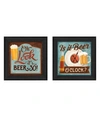 TRENDY DECOR 4U BEER O'CLOCK COLLECTION BY MOLLIE B., PRINTED WALL ART, READY TO HANG, BLACK FRAME, 28" X 14"