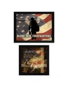 TRENDY DECOR 4U FIREFIGHTERS ONE NATION COLLECTION BY MARLA RAE, PRINTED WALL ART, READY TO HANG, BLACK FRAME, 36" X