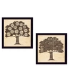 TRENDY DECOR 4U FAMILY TREES COLLECTION BY DEBBIE STRAIN, PRINTED WALL ART, READY TO HANG, BLACK FRAME, 28" X 14"