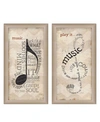 TRENDY DECOR 4U MUSIC COLLECTION BY MARLA RAE, PRINTED WALL ART, READY TO HANG, BEIGE FRAME, 12" X 21"