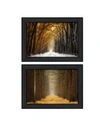 TRENDY DECOR 4U GOLDEN FOREST PATH COLLECTION BY MARTIN PODT, PRINTED WALL ART, READY TO HANG, BLACK FRAME, 42" X 15